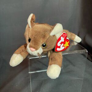 RARE TY ORIGINAL BEANIE BABY POUNCE THE CAT 1997 RETIRED W/ORIGINAL TAG